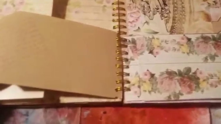 Daiso spiral book altered to a vintage junk journal