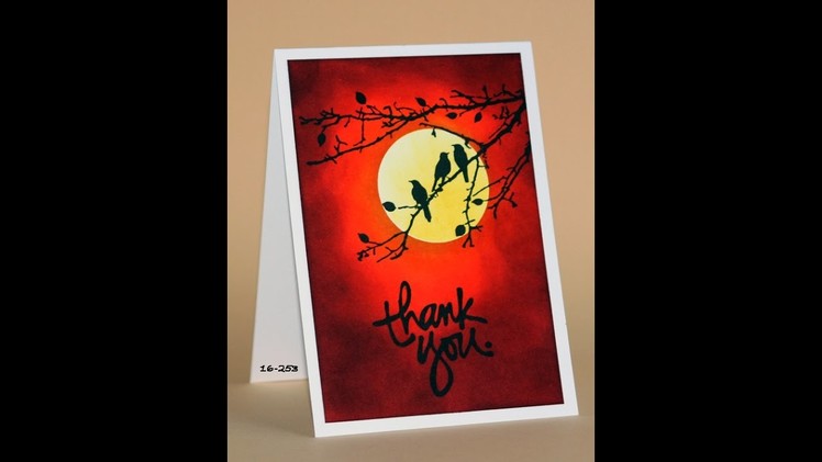 Distress ink blended African sunset thank you card