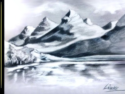 Draw MOUNTAINS  Easy Landscape drawing in Pastel beginners