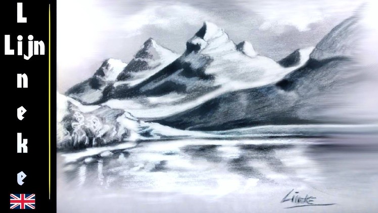 Draw MOUNTAINS  Easy Landscape drawing in Pastel beginners