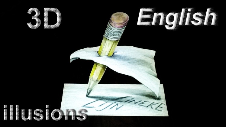 Drawing a 3D PENCIL Trick art on paper easy tutorial