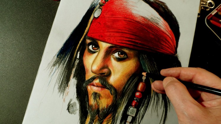 Drawing Johnny Depp Captain Jack Sparrow, Time Lapse