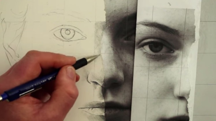 How to Draw a Female Face Using a Photograph: Square by Square