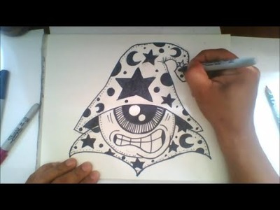 How to draw graffiti character ''Wizard character'' - Como dibujar un Mago wizard