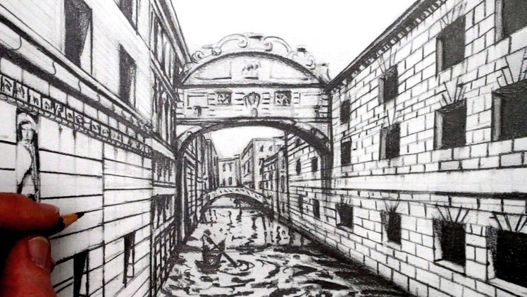 How to Draw using 1-Point Perspective: Draw a View of Venice