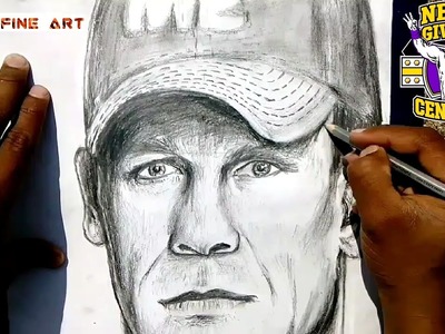 How to draw WWE SUPERSTAR John Cena - Learn Fine Art