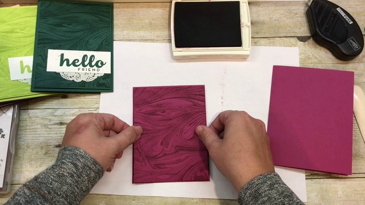 How to make a set of Marbled Cards with Stampin Up's In Colors
