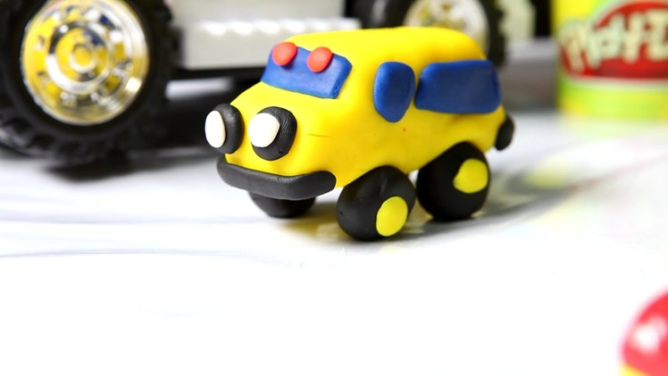 How to make a yellow cars by modelling clay
