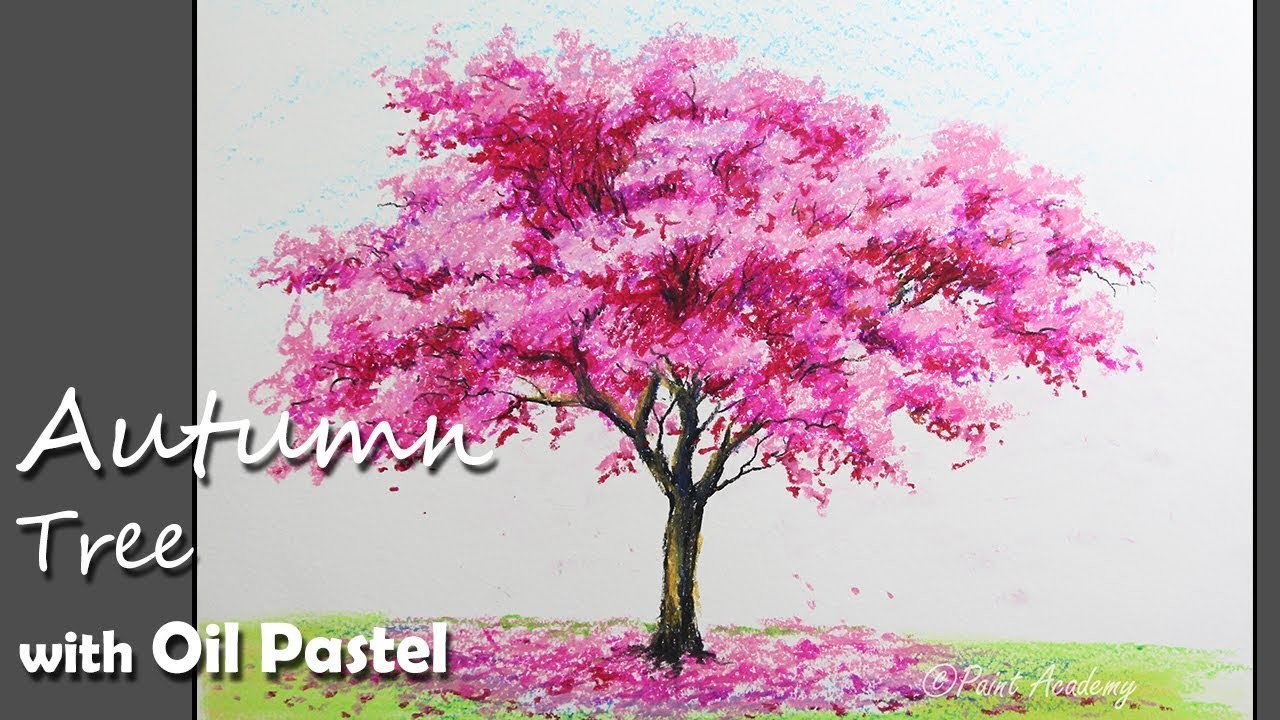 How to Paint An Autumn Tree with Oil Pastel | Lesson-2