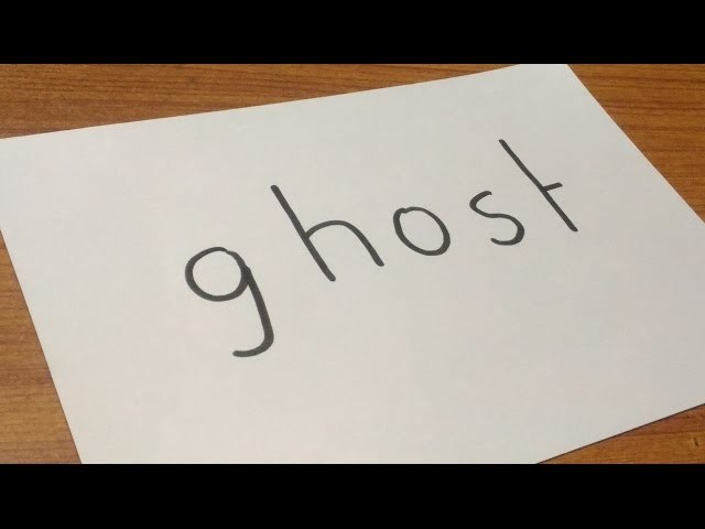 How to turn word GHOST into a cartoon - drawing for kids