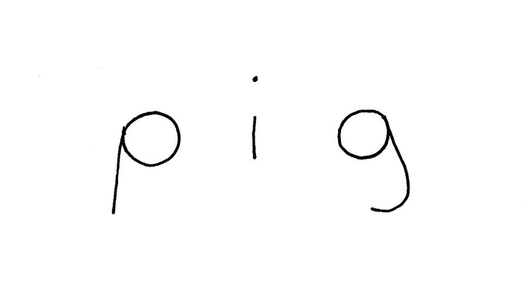 How to Turn Word PIG into a Cartoon PIG. Art on Paper for Kids!
