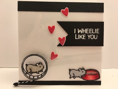 Interactive Spinning Card, feat. Lawn Fawn "I Wheelie Like You" stamp set.