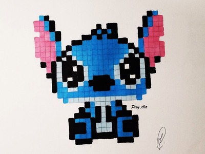 Kawaii Baby Stitch Pixel Drawing - REAL TIME