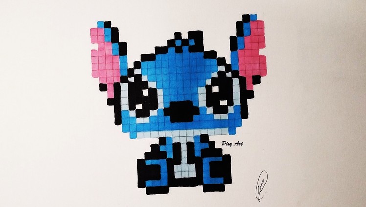 Kawaii Baby Stitch Pixel Drawing - REAL TIME