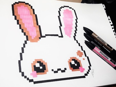 Kawaii Rabbit Drawing - Easy Pixel Art