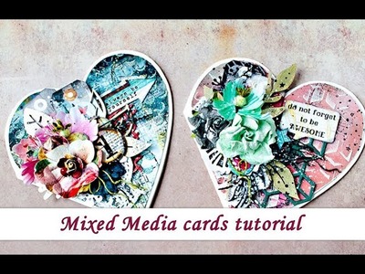 Mixed Media cards + template - step by step tutorial