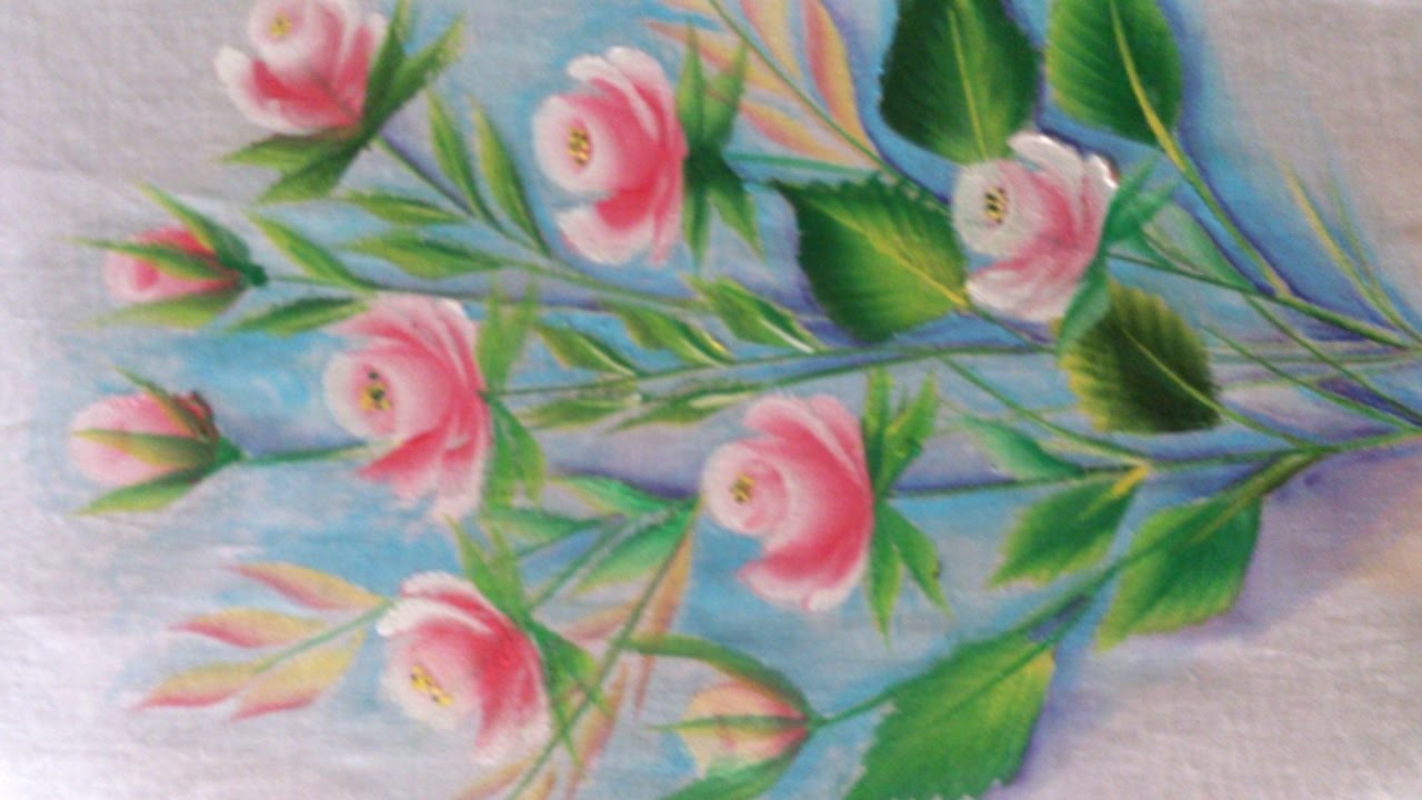 One stroke painting for beginners. one stroke fabric painting flowers