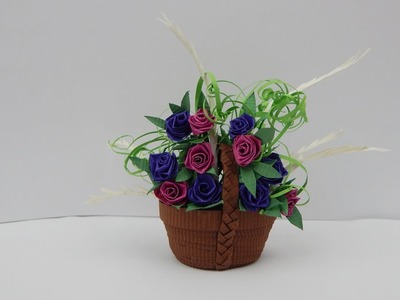 Quilling - table decoration - flowers 13 | DIY quilling basket with roses