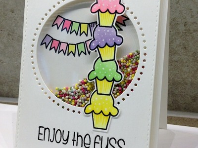 Shaker card with candy sprinkles - With the Alley Way Stamps