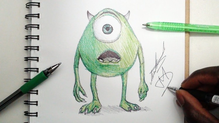 SKETCH SUNDAY #29 How To Draw Mike Wazowski - Monsters Inc - DeMoose Art