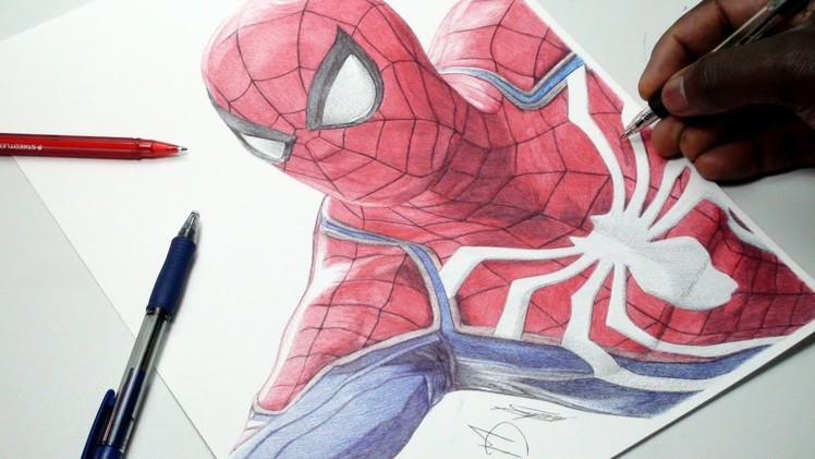 Spider-Man Pen Drawing - (Playstation 4) PS4 - DeMoose Art