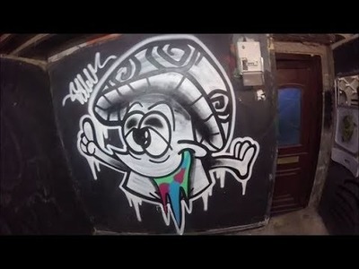 Studio Session. Spray Painting A Graffiti Character #3