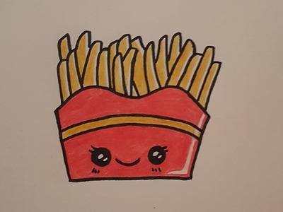Tutorial como dibujar unas patatas fritas kawaii - How to draw kawaii chips