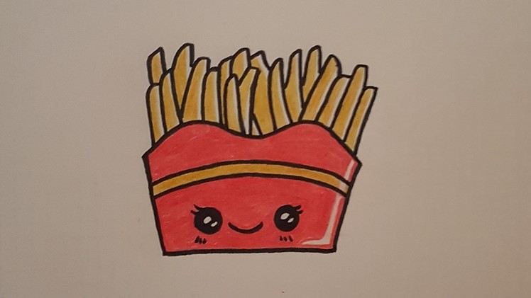 Tutorial como dibujar unas patatas fritas kawaii - How to draw kawaii chips