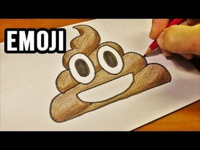 Very Easy ! How To Draw the Poop Emoji - Easy and Cute art on paper for kids
