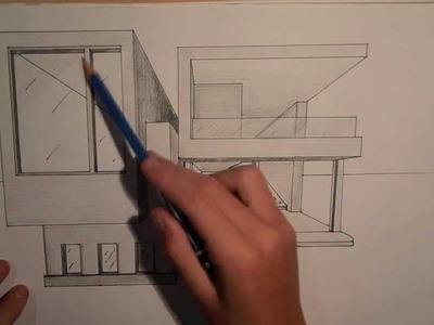ARCHITECTURE | DESIGN #2: DRAWING A MODERN HOUSE (1 POINT PERSPECTIVE)