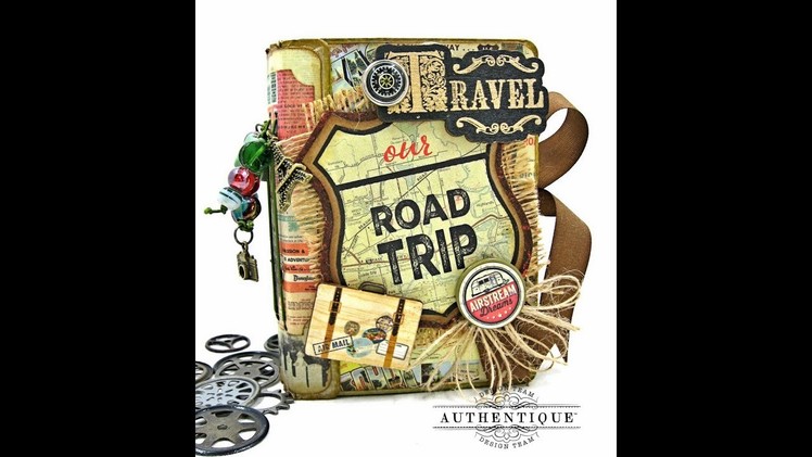 Authentique Roadtrip Passport Style Mini Album Authentique Pastime by Kathy Clement