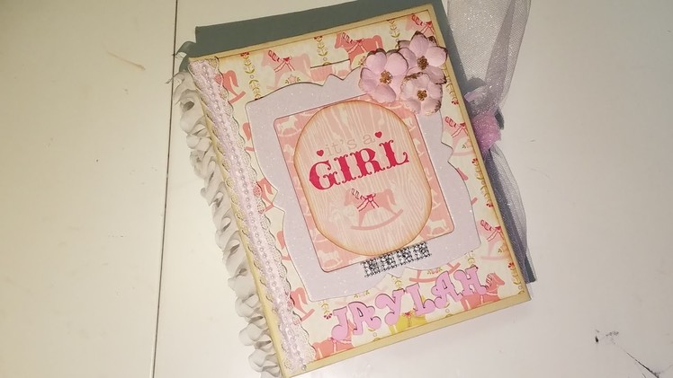 Baby Girl First Year Mini Album using Authentique "Cuddle" Collection