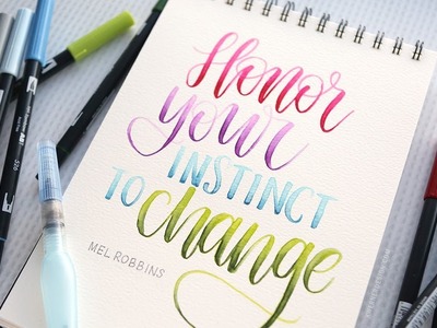 BRUSH LETTERING - Blending Tombow Markers with a Water Brush