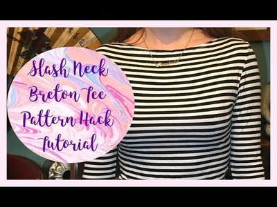 DIY Breton Top: Slash Neck Pattern Hack Tutorial and Stripe Matching Sewing Tips