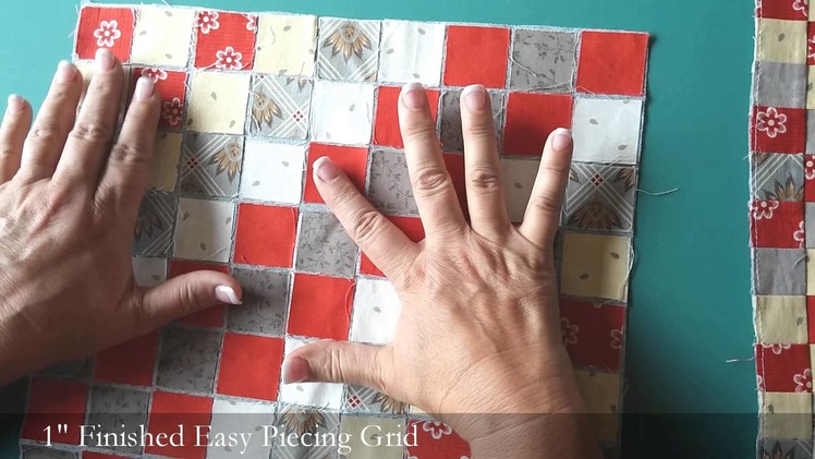 Easy Piecing Grid Demo - 1" Finished Squares