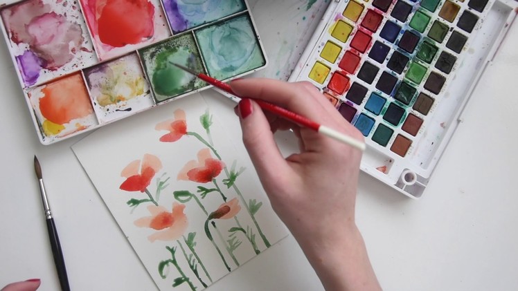 How to Paint Watercolor Poppies