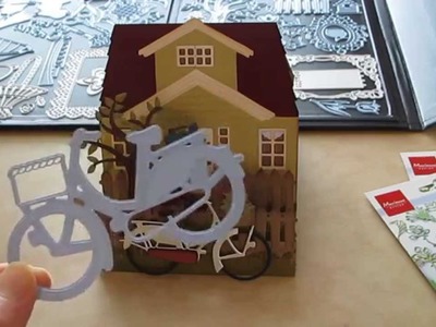 Marianne Design Scandinavian House and Bicycle Scene Step Card. 
