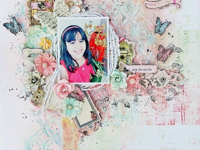 Mix Media & Shabby Chic Scrapbooking layout -"My Favorite Date"