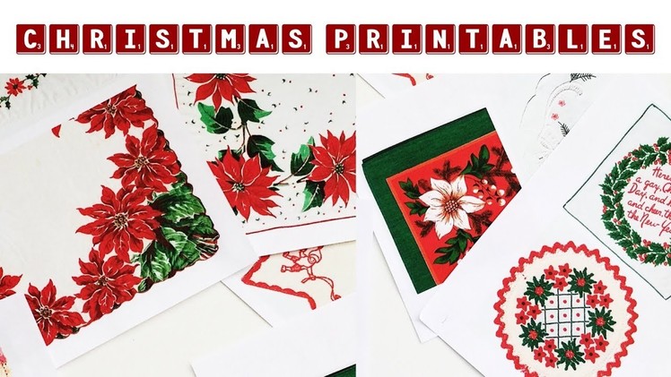 NEW Vintage Linens Printables | Christmas Editions and Baby Journal Cards