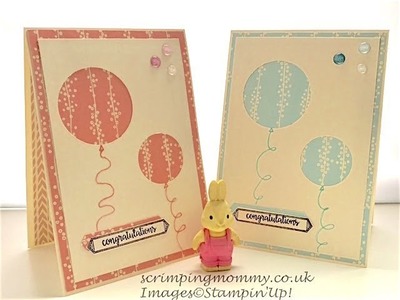 TWO easy baby shower.christening cards Stampin' Up! products