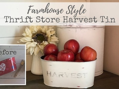 $1 Farmhouse Harvest Tin | Thrift Store Farmhouse Decor