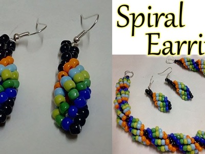 #45 How to Make Spiral Beaded Earrings || Diy || Jewellery Making