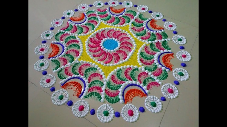 Beautiful and big tricky rangoli design, by DEEPIKA PANT