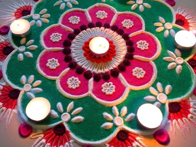 Beautiful Creative and innovative multicolored rangoli design by DEEPIKA PANT