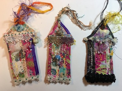 Boho Fabric Gypsy Cottages.The Gypsy & The Witch.Mixed Media