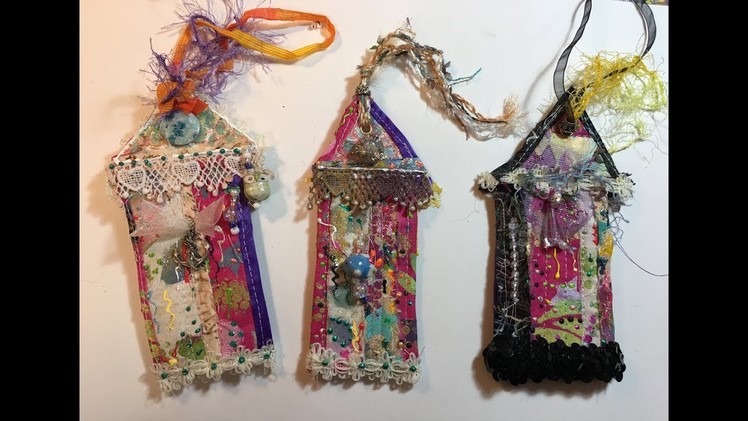 Boho Fabric Gypsy Cottages.The Gypsy & The Witch.Mixed Media