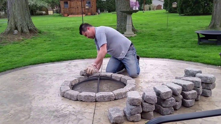 Build a Concrete Patio Firepit for 100 bucks