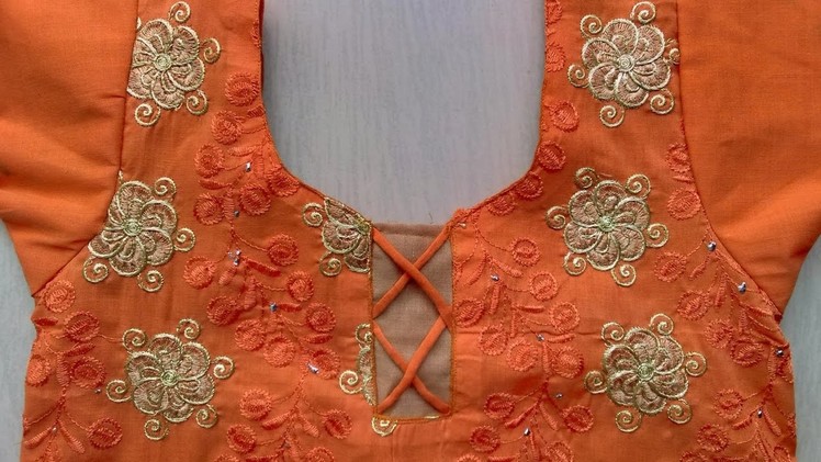 Churidar variety neck design using pant pice and canvas