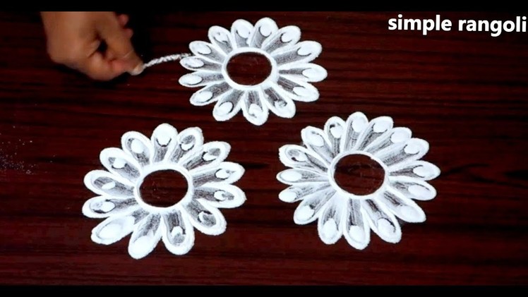 Creative flower rangoli designs using bangles and nail polish