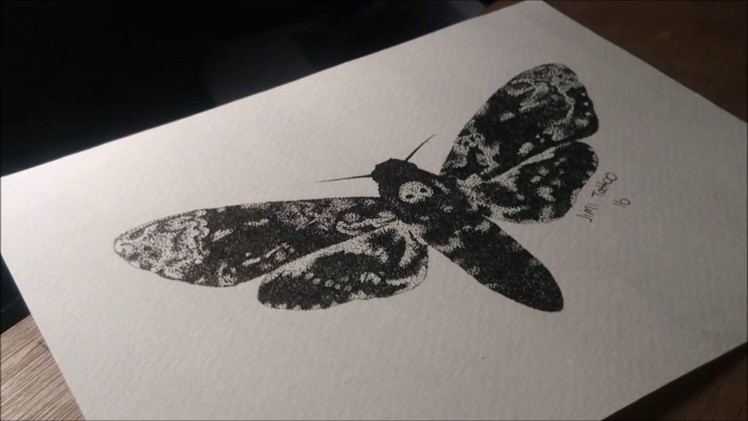 Dotwork Death Moth - Speed Drawing